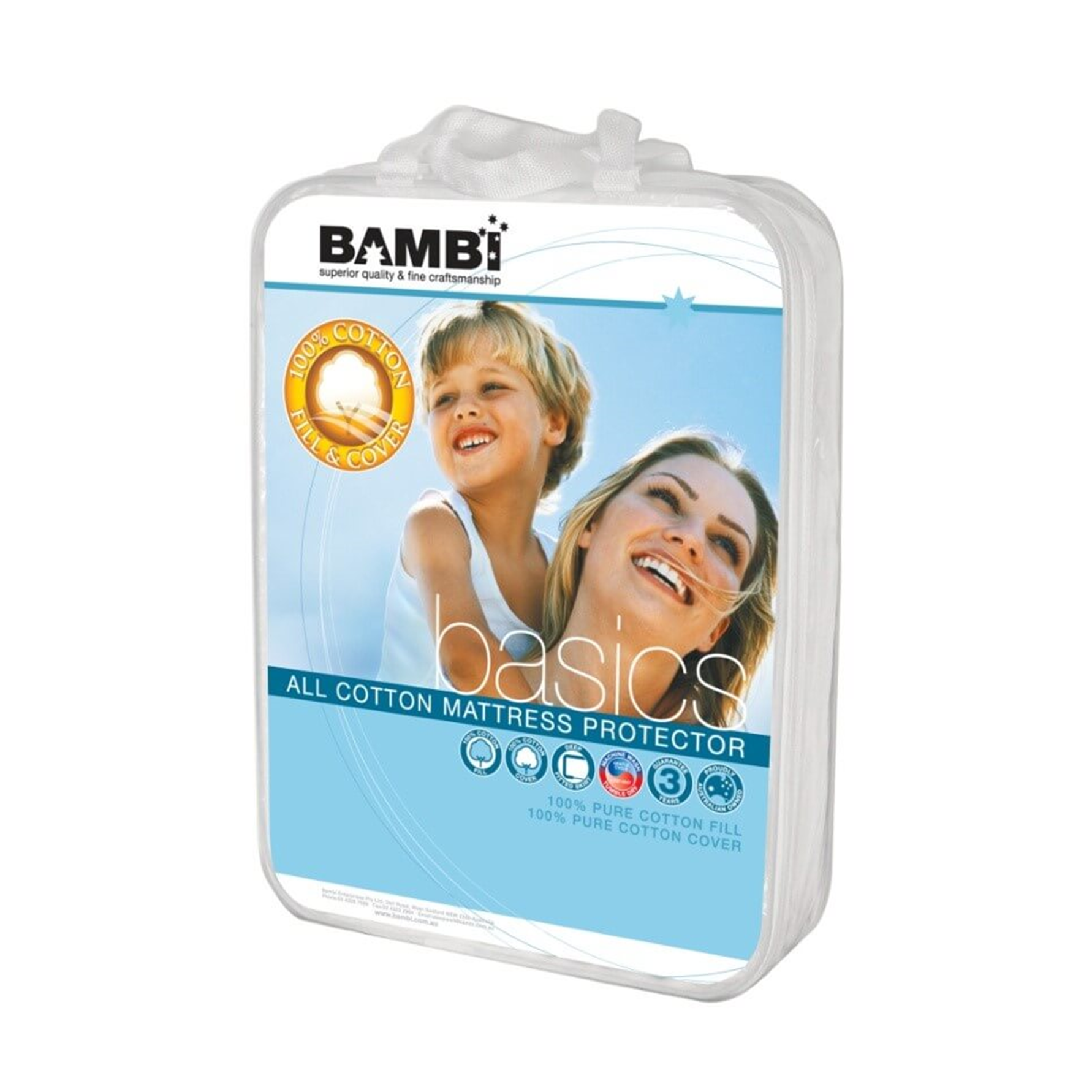 Bambi Basics All Cotton Mattress and Pillow Protector