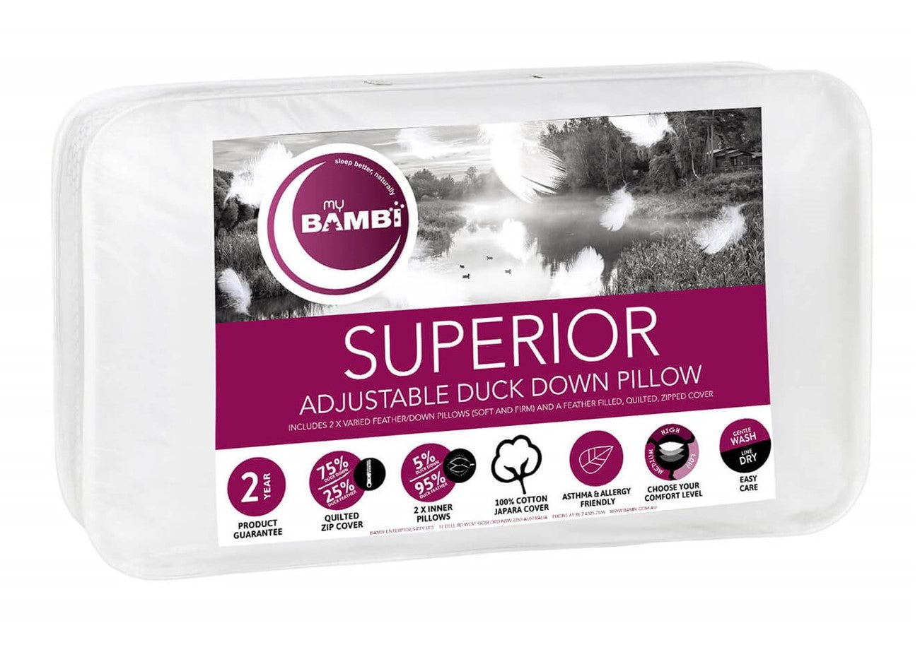 Bambi Superior Adjustable Duck Down Pillow